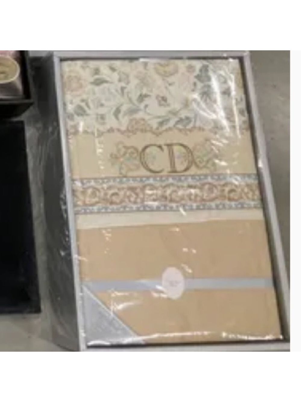 Dior Floral comforter- Cream, Gold, Blue